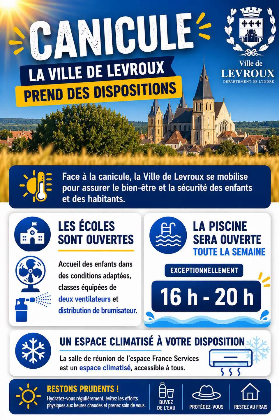 🔴 Canicule : les mesures mises en place par la Ville de Levroux